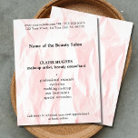 Flyer Textura elegante moderna Rosa claro Artista de maq<br><div class="desc">Diseño de plantilla de menú / folleto elegante para profesionales relacionados con la belleza (maquillaje,  cosmética,  consultora de belleza). Diseño elegante simple con textura de fondo rosa claro. Si necesita ayuda para personalizar este producto,  por favor contáctenos.</div>