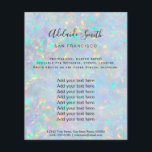 Flyer textura iridiscente opal FAUX<br><div class="desc">salón de belleza viajero profesional de maquillaje</div>