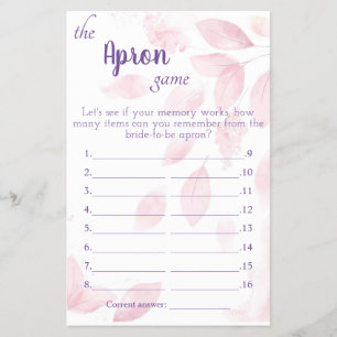 Flyer The Apron Bridal Shower Game Card
