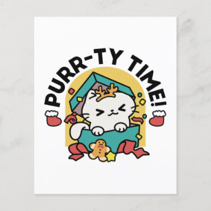 Flyer ¡Tiempo de espera! - Diseño de Navidades gatos fes