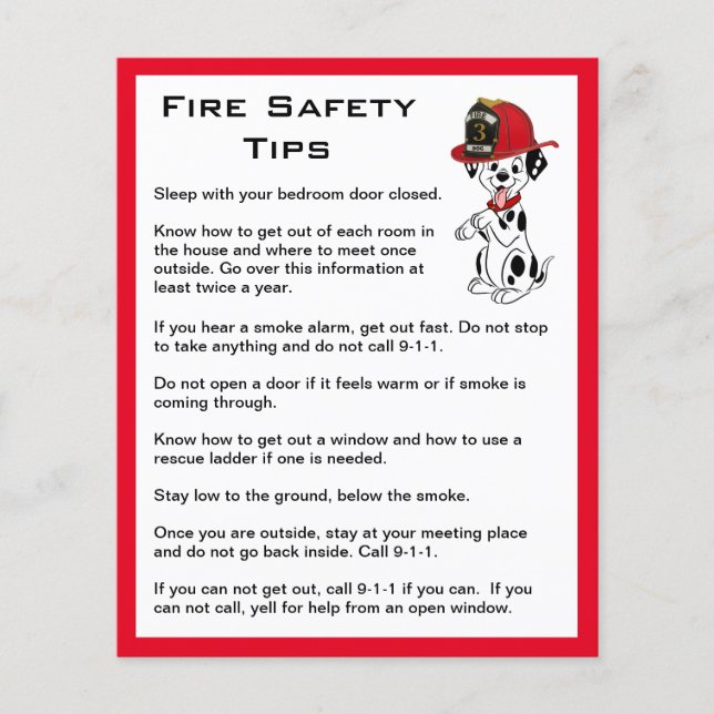 Flyer Tiempos de seguridad contra incendios de perros de (Frente)