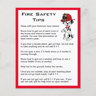 Flyer Tiempos de seguridad contra incendios de perros de