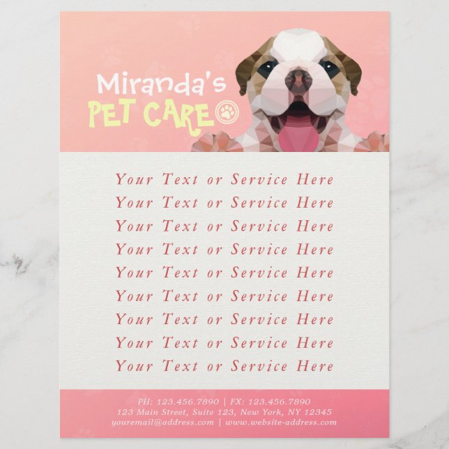 Flyer Tienda de alimentos de salón de baño para mascotas (Frente)