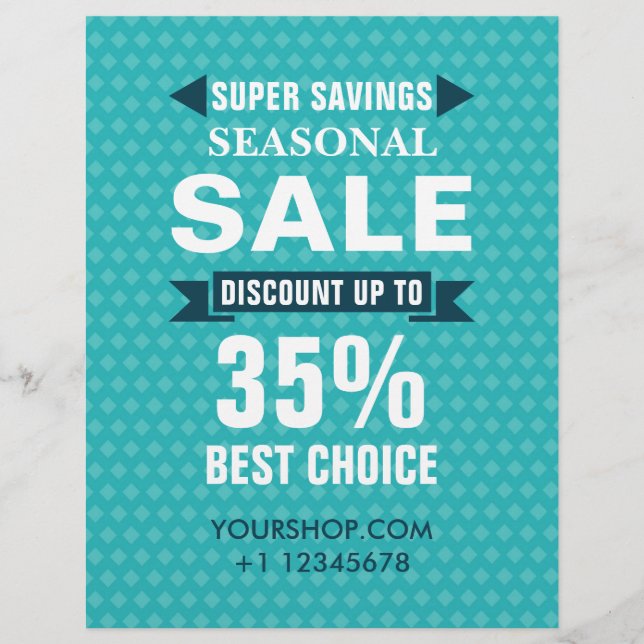 Flyer Tienda de descuento de venta estacional (Frente)