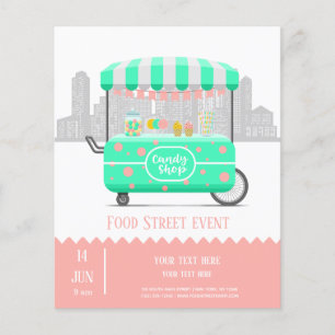 Flyer Tienda de dulces callejeros de comida