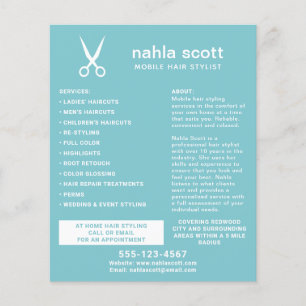 Flyer Tijeras de estilista de cabello móvil modernas ver