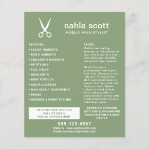 Flyer Tijeras de estilista de cabello móvil modernas ver