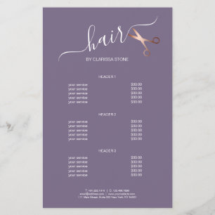 Flyer Tijeras de oro rosa modernas y elegantes para pelu