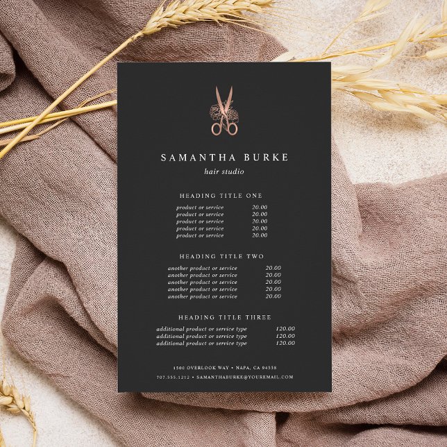 Flyer Tijeras de oro Rosa | Precios y servicios de venta (Subido por el creador)