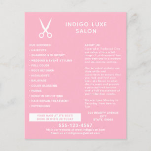 Flyer Tijeras de salón de belleza modernas Marketing ros