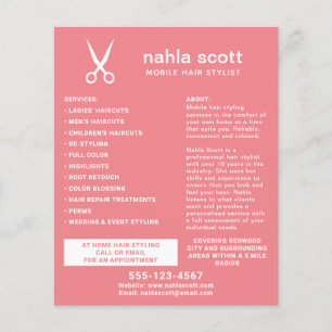 Flyer Tijeras modernas de estilista de cabello móvil Cor