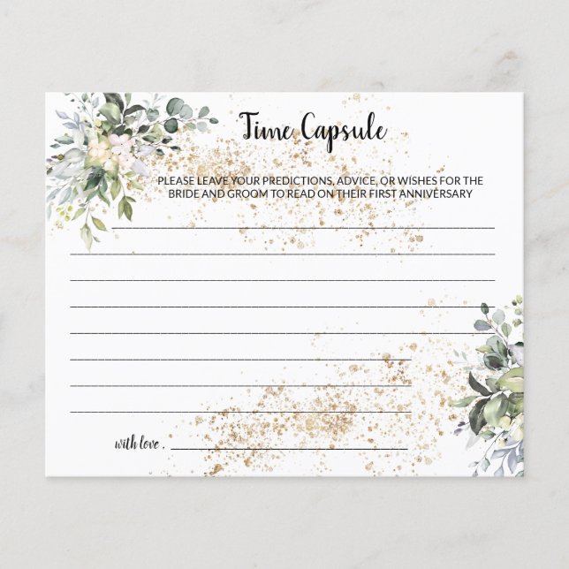 Flyer Time Capsule Advice HerbL Bridal Shower Card (Frente)