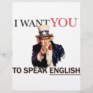Flyer Tío Sam dijo que quiero que hables inglés