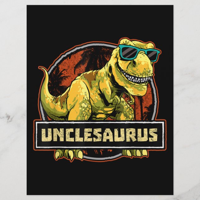 Flyer Tío Saurio T rex Tío Saurio Dinosaurio (Frente)