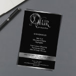 Flyer Tipografía estilista de pelo plateado tijeras de p<br><div class="desc">Una moderna y lujosa tarjeta de negocios con tijeras de plata y tipografía moderna de lujo, ideal para peluquería, peluquería, extensiones de cabello, pelucas... ... Si quieres personalizar el texto "HAIR" por favor contáctame. Los detalles metalizados en relieve de este diseño son solo simulados. Este producto no contará con ningún...</div>