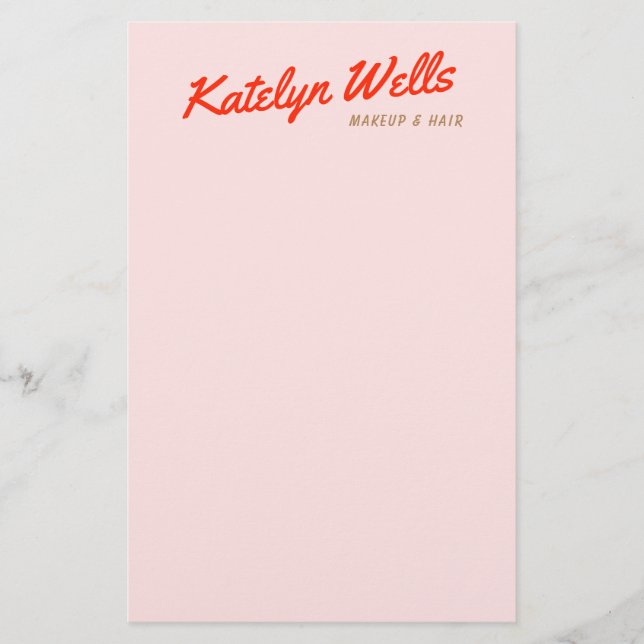 Flyer Tipografía manuscrita roja retro manuscrita rosada (Frente)