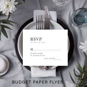Flyer Tipografía simple de presupuesto boda mínima RSVP