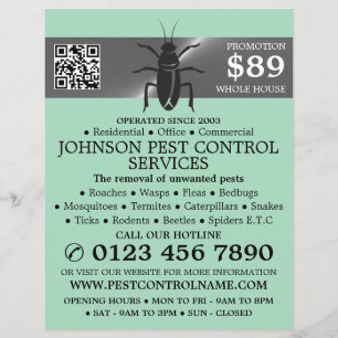 Flyer Tira de plata - Cucaracha negra - Control de plaga
