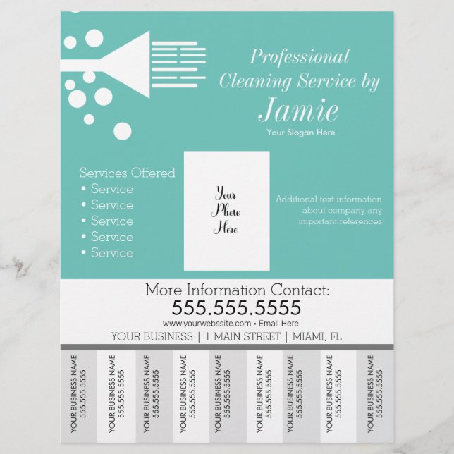 Flyer Tiras de desgarro para limpieza profesional de cas (Frente)