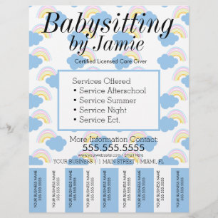 Flyer Tiras desmontables para negocio de cuidado de niño