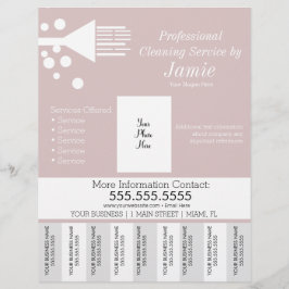 Flyer Tiras rosadas de desgarro para limpieza profesiona