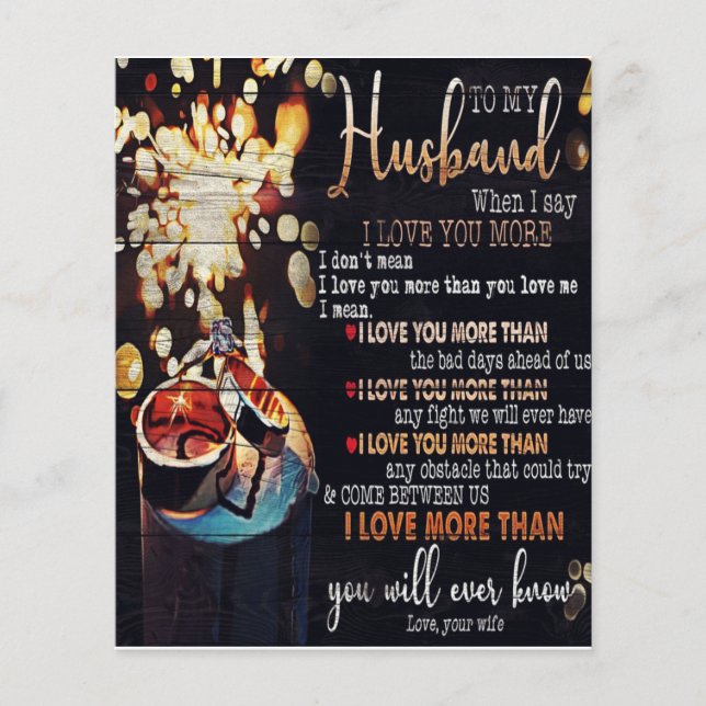 Flyer To My Husband Decor, Love Quotes Letter (Frente)