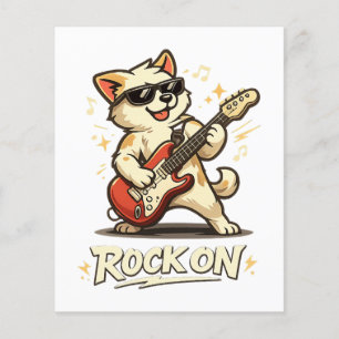 Flyer Toca la guitarra perro divertido música rock