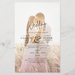 Flyer Todo en 1 Código QR de Boda Superposición de Fotos