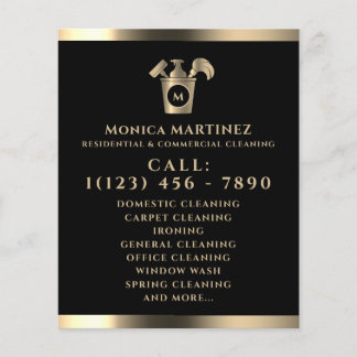 Flyer Tono de oro negro con logo
