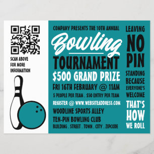 Flyer Torneo de bolos de 10 pines
