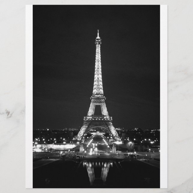 Flyer Torre Eiffel de noche - B/W (Frente)