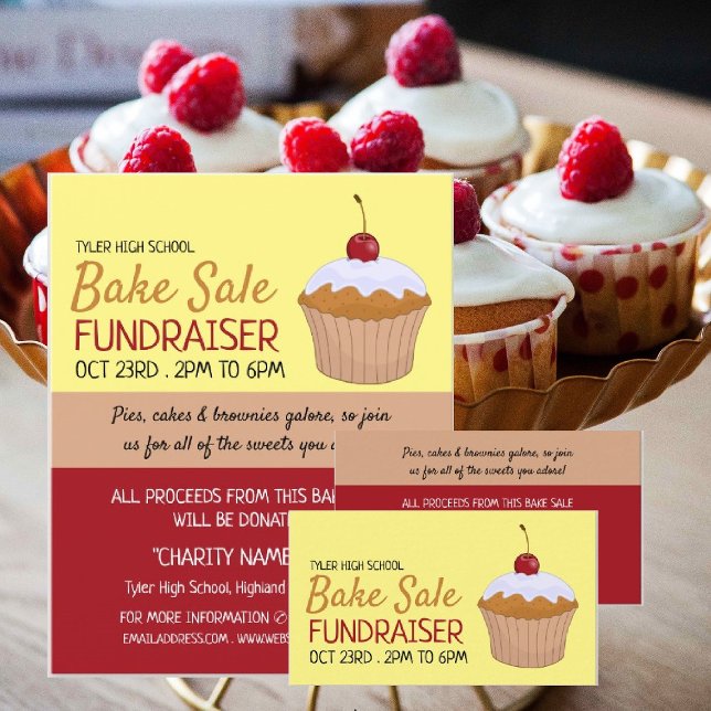 Flyer Torta de cerezo, anuncio de evento de venta de pas (Subido por el creador)