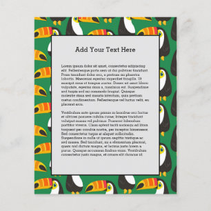 Flyer Toucan Pájaro Pico Naranja Natural Verde Animal