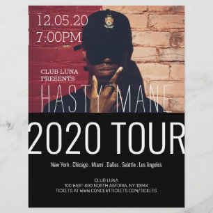 Flyer Tour de Música de Banda de Concierto de Rapper
