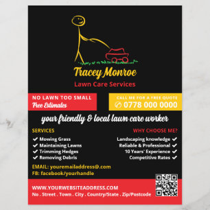 Flyer Trabajador de cuidado del jardín, Servicios de ate