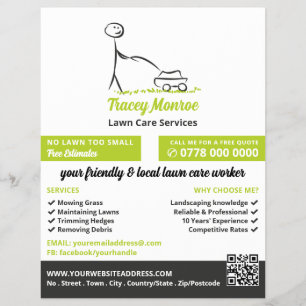 Flyer Trabajador de cuidado del jardín, Servicios de ate