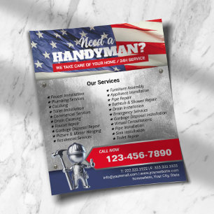 Flyer Trabajador Metalizado del Patriotic Handyman Repar