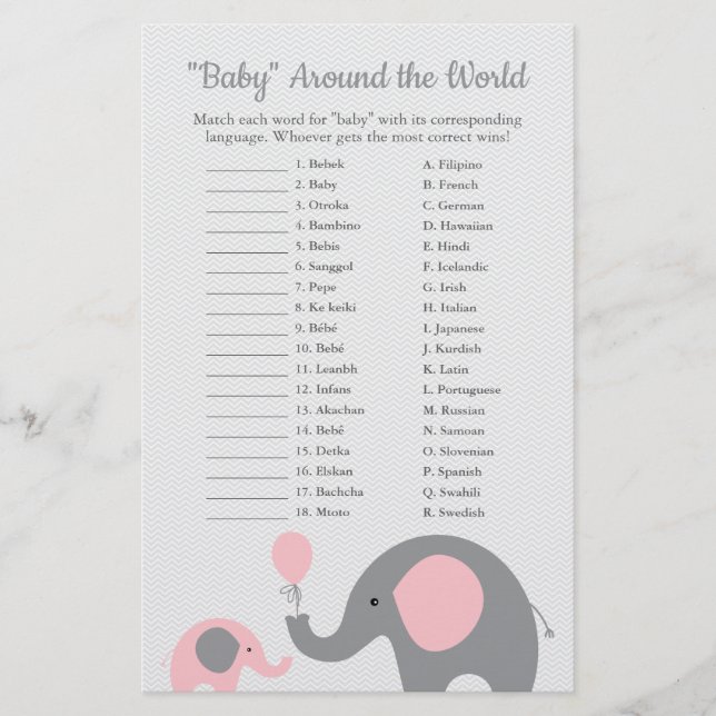 Flyer Traducción de Elefantes Rosa en todo el mundo (Frente)