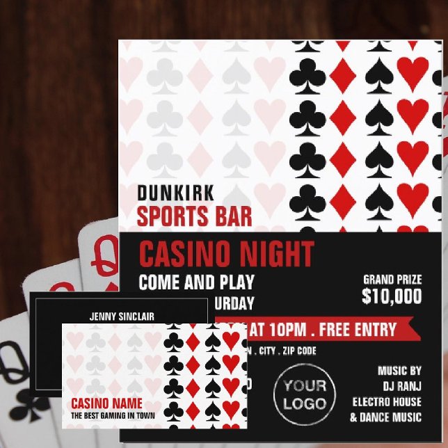 Flyer Trajes de tarjetas, Noche de Casino, Industria de  (Subido por el creador)