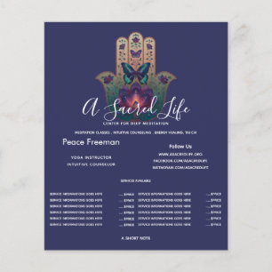 Flyer Transformación Sagrada Diseño de Mano Hamsa
