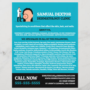 Flyer Trastornos de la piel, Dermatólogo, Clínica Dermat