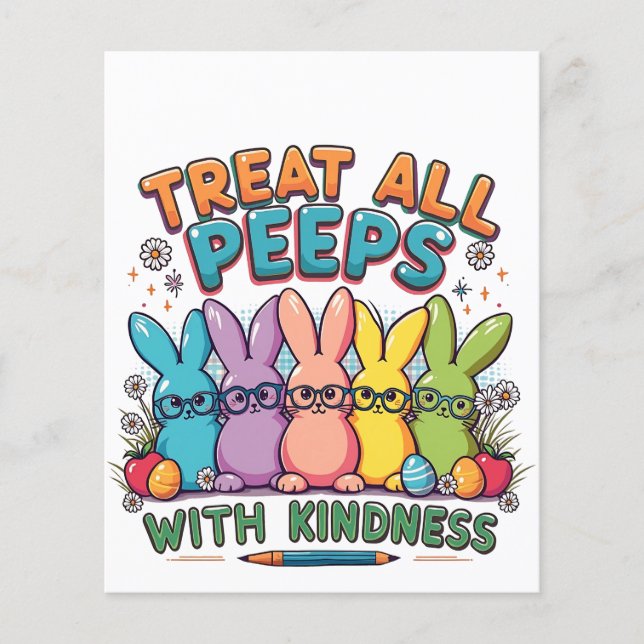 Flyer Trate a todas las personas con amabilidad Conejo d (Frente)