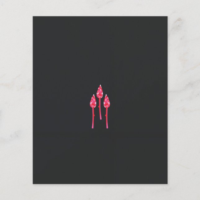 Flyer Tres flores rosas con fondo negro (Frente)