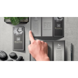 Flyer Tri-Fold Yoga Studio Brochure Black & Silver ZEN