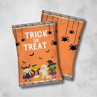 Flyer Trick or Treat Chip Bag Wrappers/Candy Bags