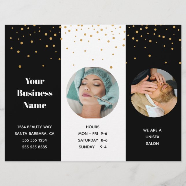 Flyer Trifold  Salon Spa Professional Price List  (Atrás)