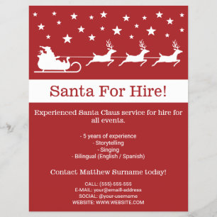 Flyer Trineo de Santa Rojo y Blanco - Santa para Contrat