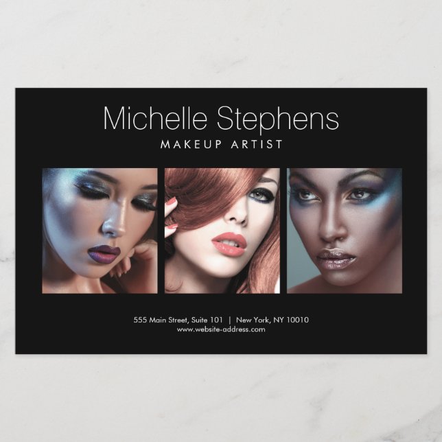 Flyer Trío fotográfico moderno para artistas de maquilla (Frente)