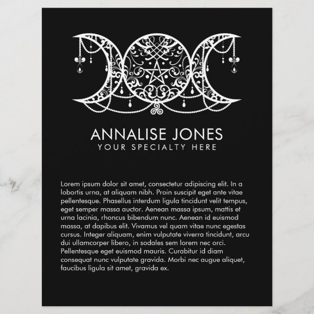 Flyer Triple luna - Ornamento de diosa triple (Frente)