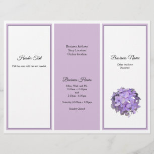 Flyer Tríptico de negocios de flores de lavanda